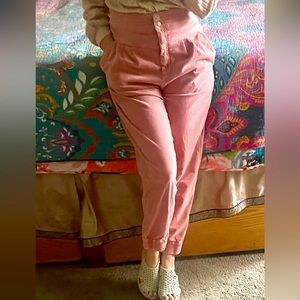 The cutest softest most comfortable pink Anthropologie pants!